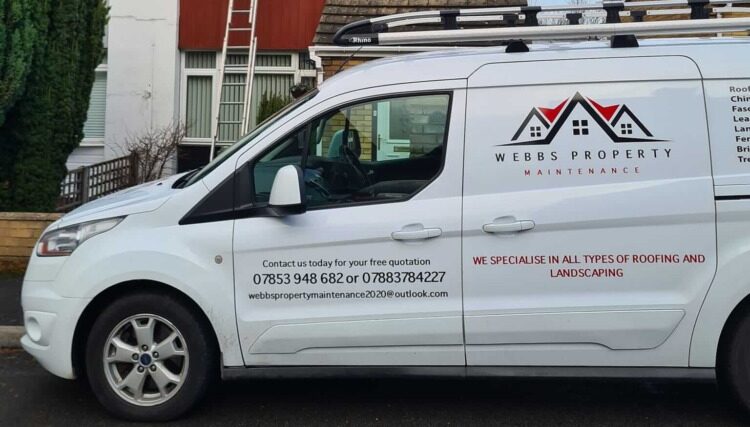 Webb's Property Maintenance branded van in Bristol
